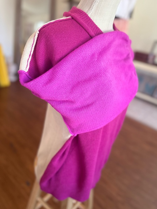 🏰🆕💜SHE + SKY: COLOR BLOCK PULLOVER SWEATER TOP SMALL - Picture 12 of 15